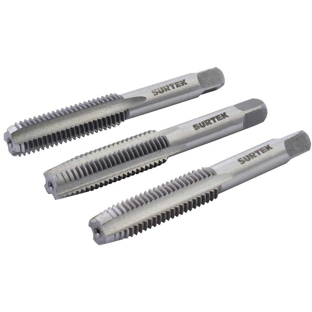 Juego de 3 machuelos milimétricos de acero al carbón Surtek - FERRETERÍA WITZI