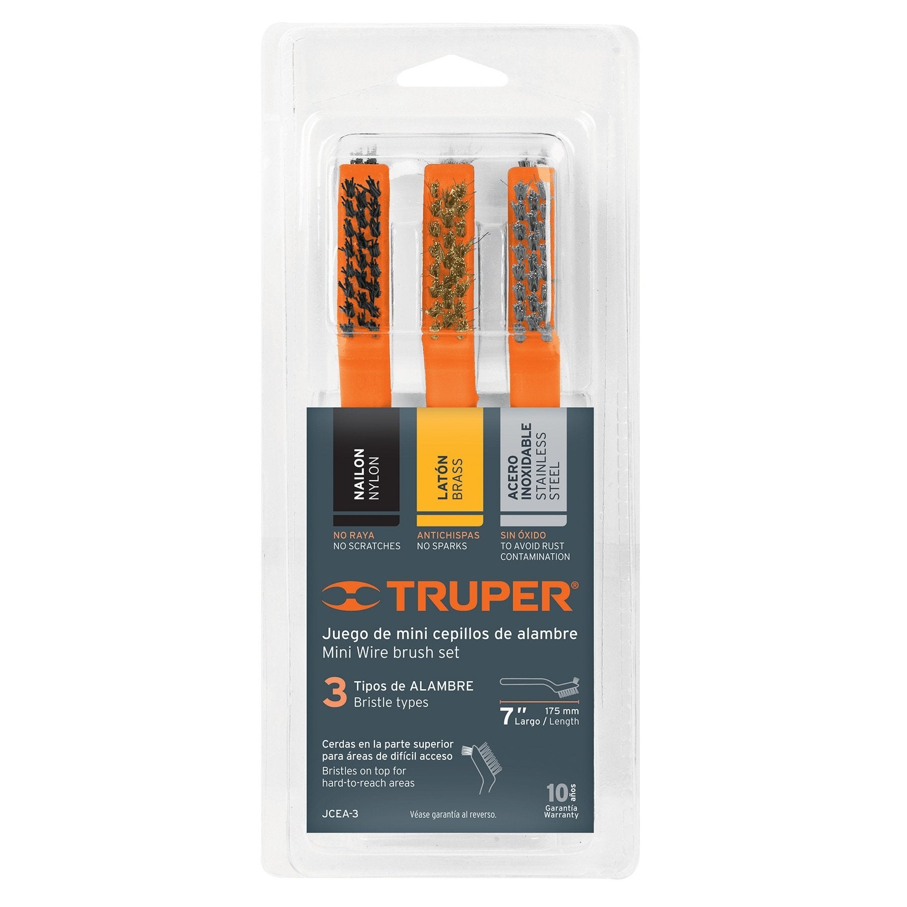 Juego De 3 Mini Cepillos De Alambre, Truper - FERRETERÍA WITZI