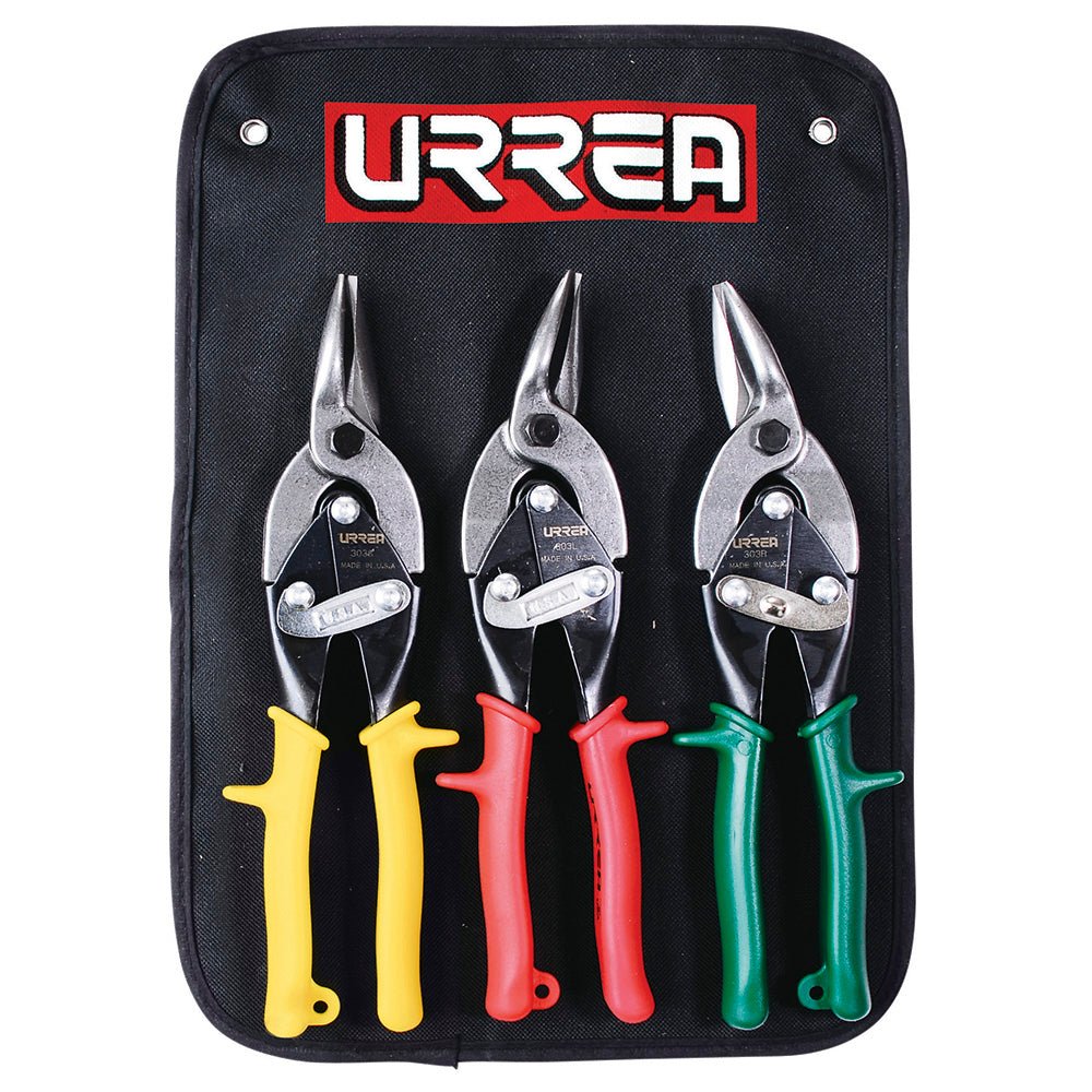 Juego de 3 tijeras para hojalatero tipo aviación Urrea. - FERRETERÍA WITZI