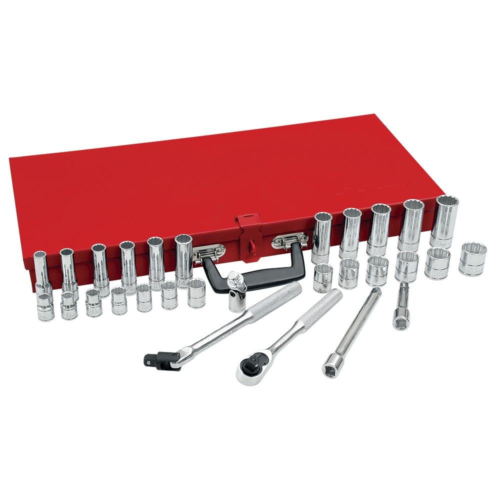 Juego De 30 Dados Largos Y Accesorios 3/8" Urrea. - FERRETERÍA WITZI