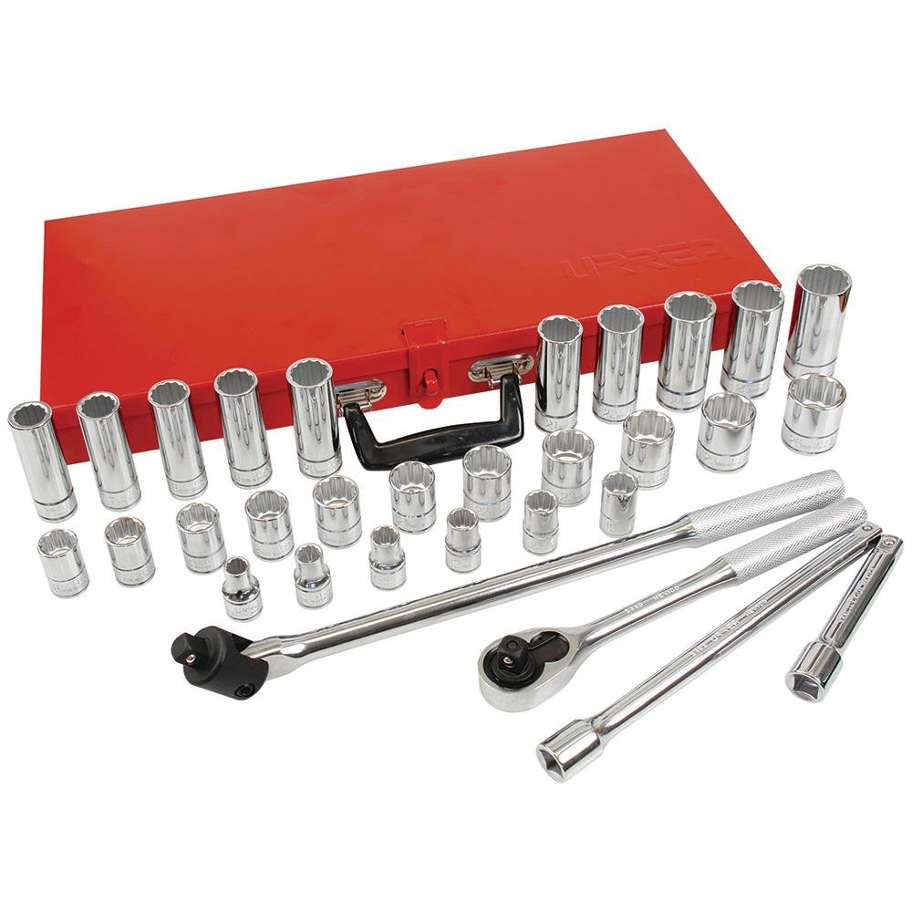 Juego De 32 Dados Y Accesorios Métricos 1/2" Urrea. - FERRETERÍA WITZI