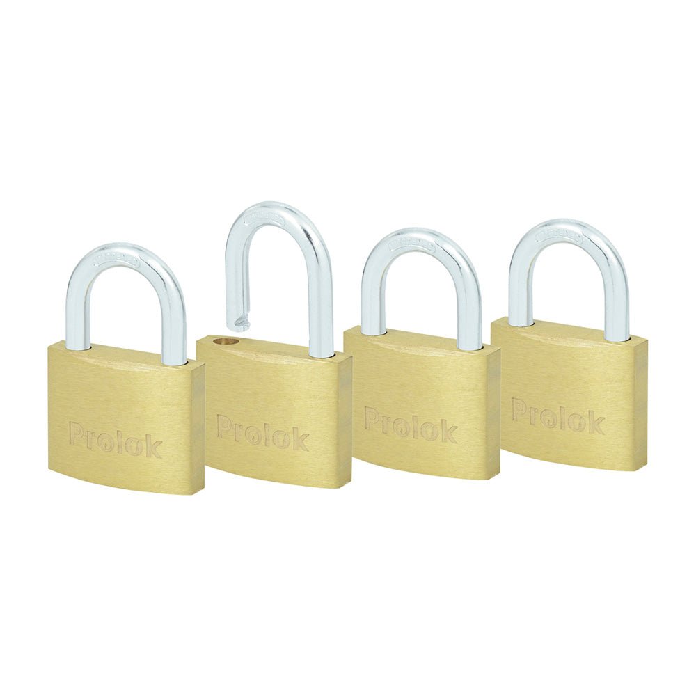 Juego de 4 candados de latón cortos 40 mm, llave estándar Prolok - FERRETERÍA WITZI