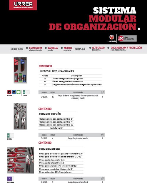 Juego de 4 pinzas de presión Urrea - FERRETERÍA WITZI