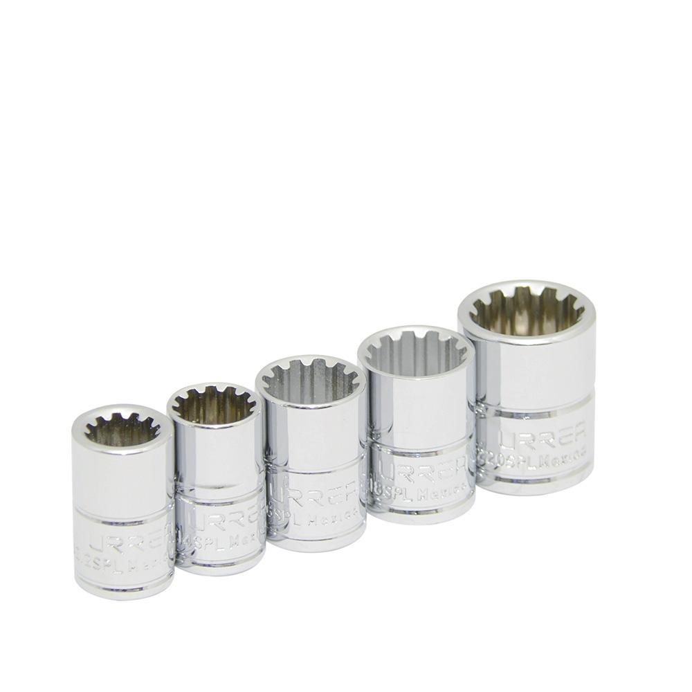 Juego De 5 Dados Spline 3/8" En Riel Urrea. - FERRETERÍA WITZI