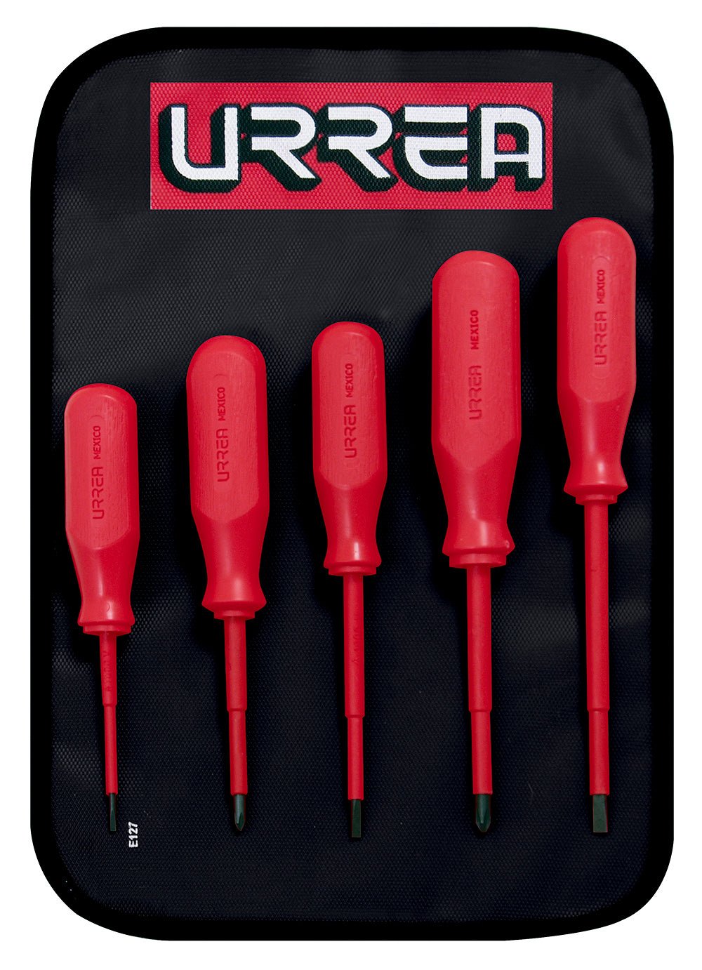 Juego de 5 destornilladores rojos 1000 V, combinados Urrea - FERRETERÍA WITZI