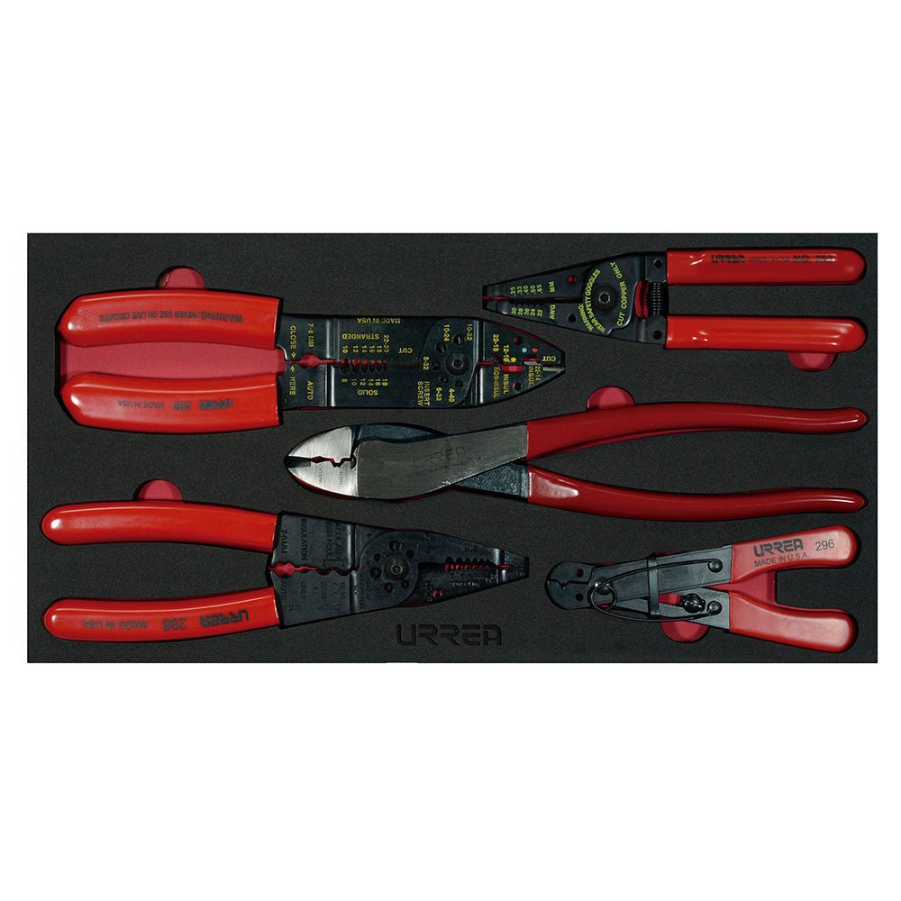 Juego de 5 pinzas pela cable Urrea - FERRETERÍA WITZI