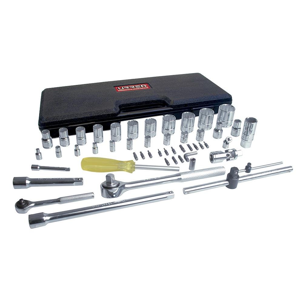 Juego De 50 Dados Y Accesorios En Pulgadas 1/4"-1/2" Urrea. - FERRETERÍA WITZI