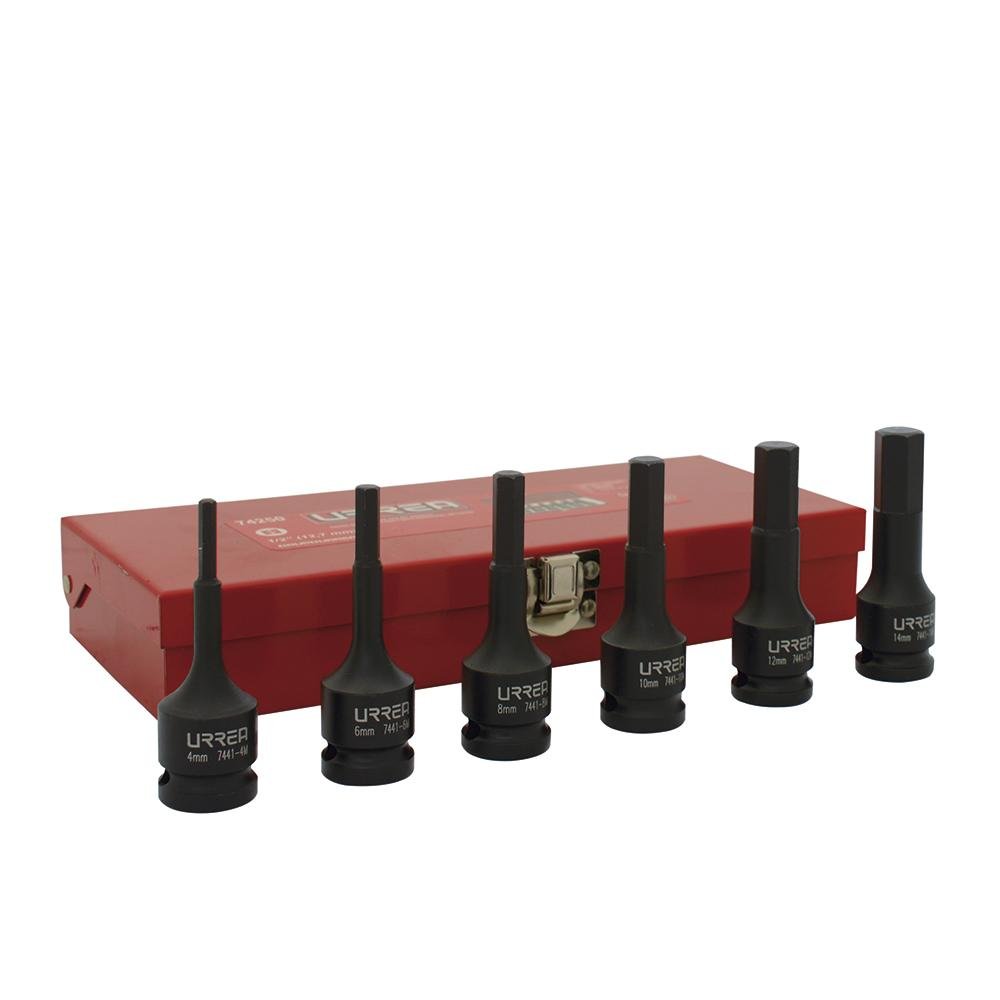 Juego De 6 Dados Punta Hexagonal Métricos 1/2", Urrea. - FERRETERÍA WITZI