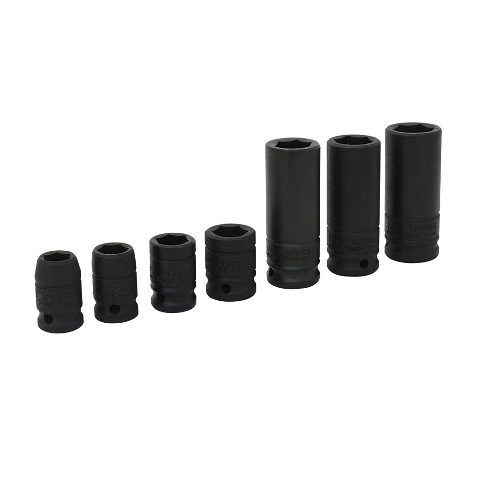 Juego De 7 Dados De Impacto Largos En Pulgadas 1/2" Urrea. - FERRETERÍA WITZI