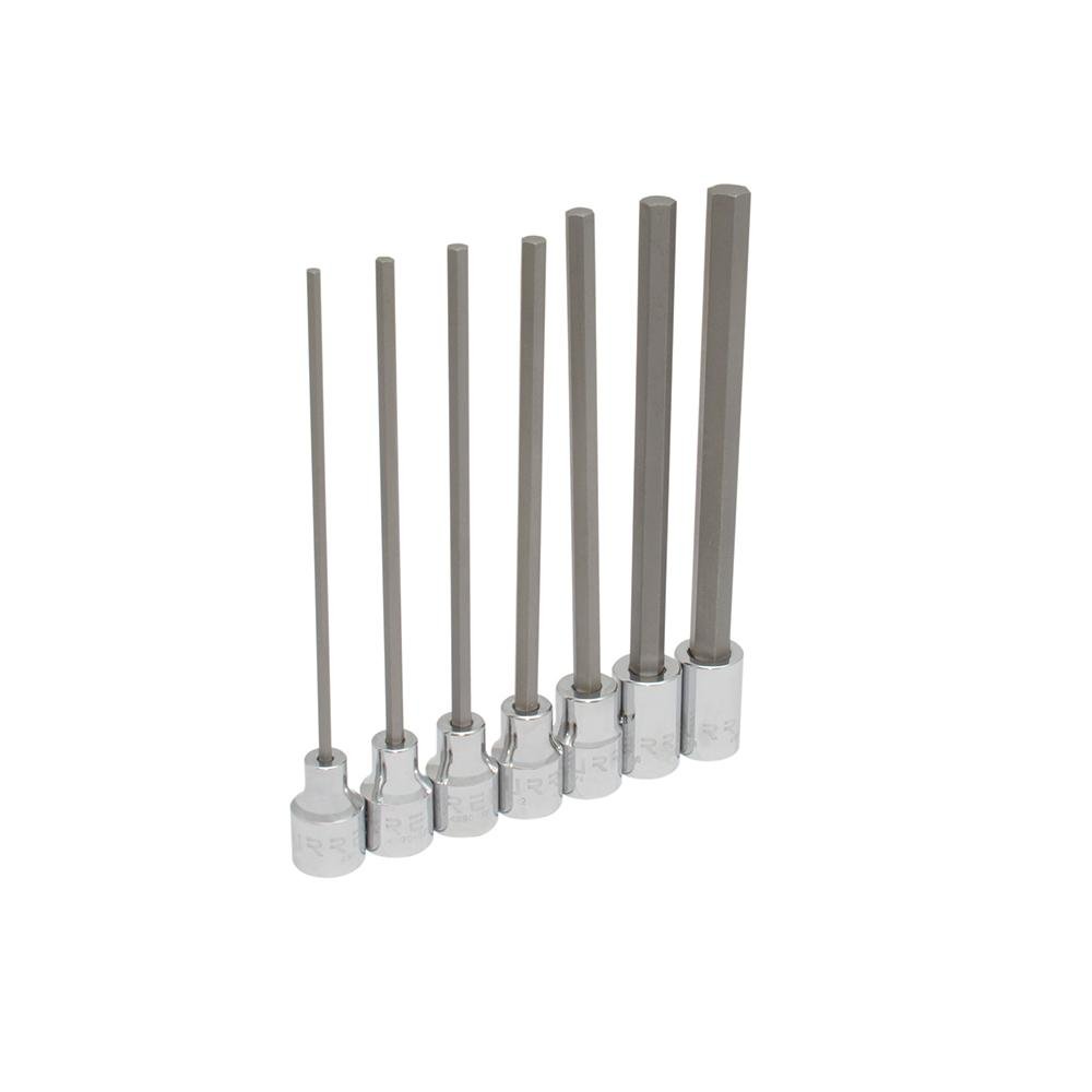 Juego De 7 Dados Largos Hexagonal En Pulgadas 3/8" Urrea. - FERRETERÍA WITZI