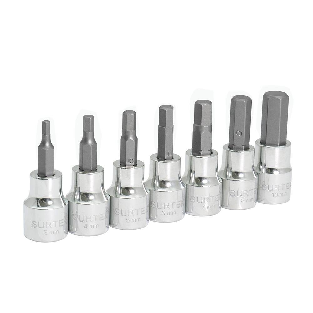 Juego De 7 Dados Punta Hexagonal Métricos 1/4" Surtek. - FERRETERÍA WITZI
