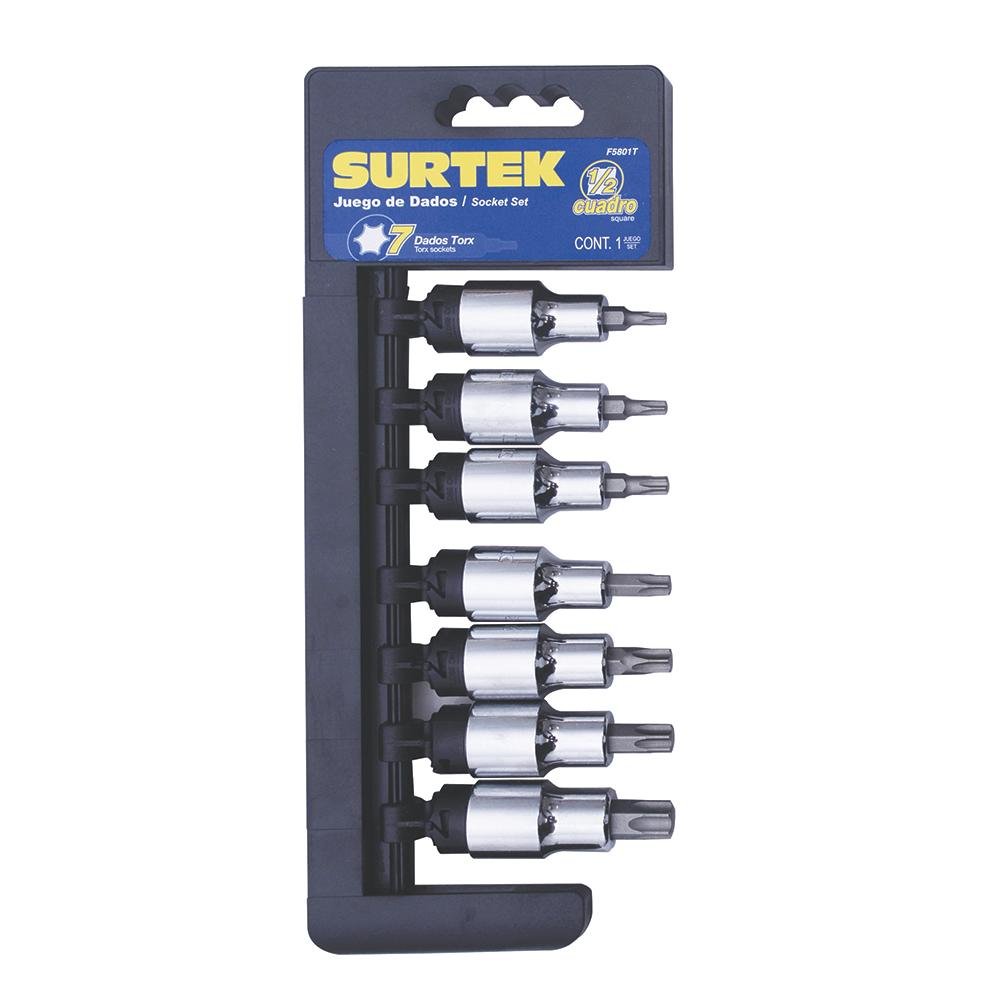 Juego De 7 Dados Punta Torx® 1/2" Caja Surtek. - FERRETERÍA WITZI