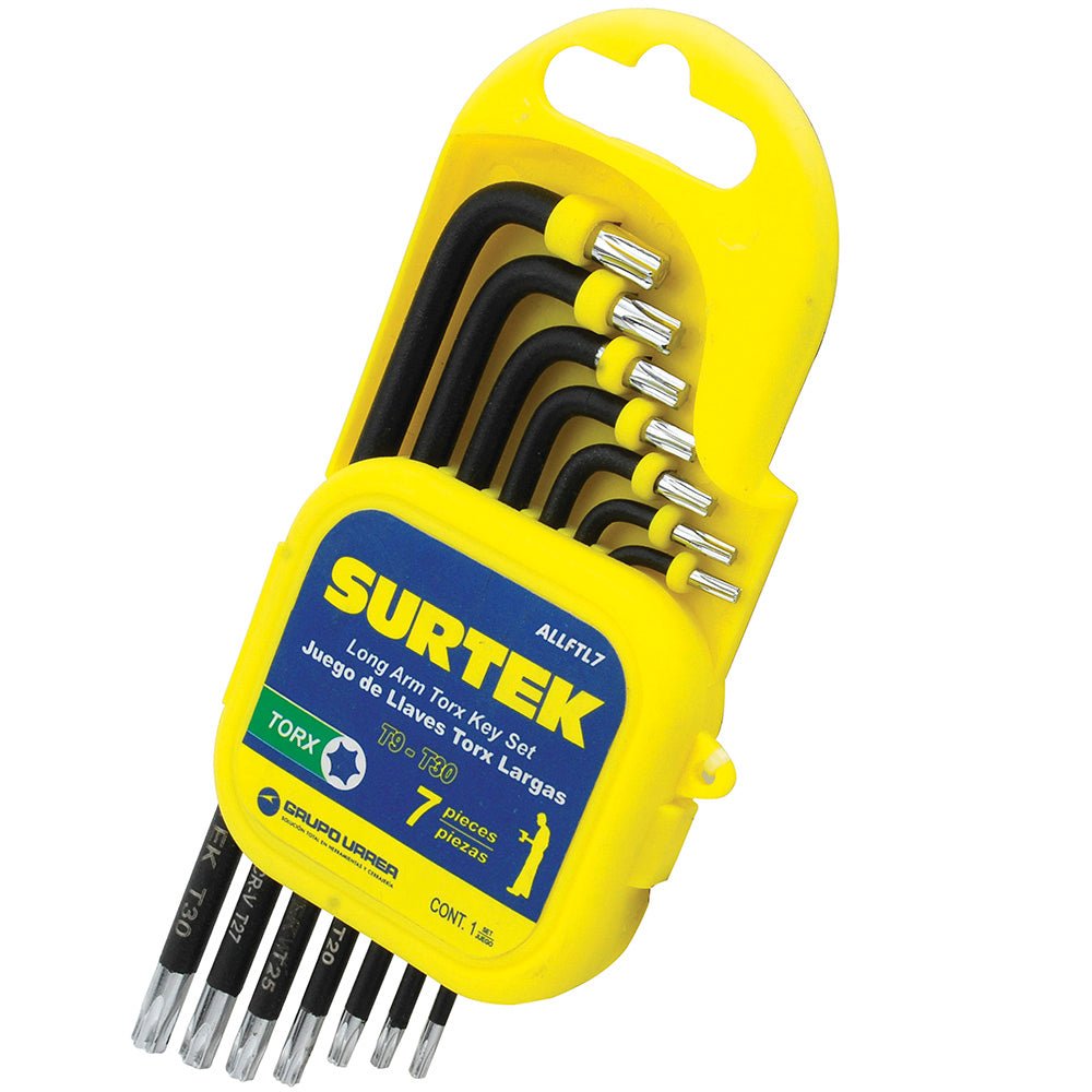 Juego de 7 llaves hexagonales tipo "L", Torx, largas Surtek - FERRETERÍA WITZI