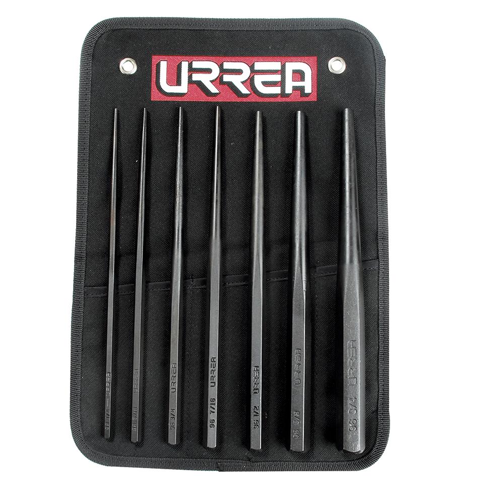 Juego De 7 Punzones Guías Botadores Largos Urrea. - FERRETERÍA WITZI