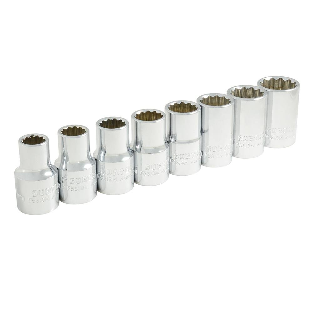 Juego De 8 Dados Métricos 1/2" En Riel Surtek. - FERRETERÍA WITZI