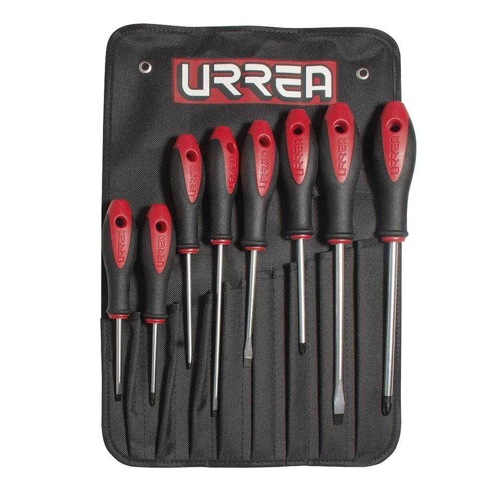 Juego De 8 Destornilladores Bimaterial Combinado Urrea. - FERRETERÍA WITZI
