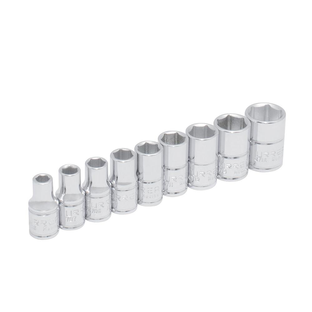 Juego De 9 Dados En Pulgadas Cuadro 1/4" En Riel Urrea. - FERRETERÍA WITZI