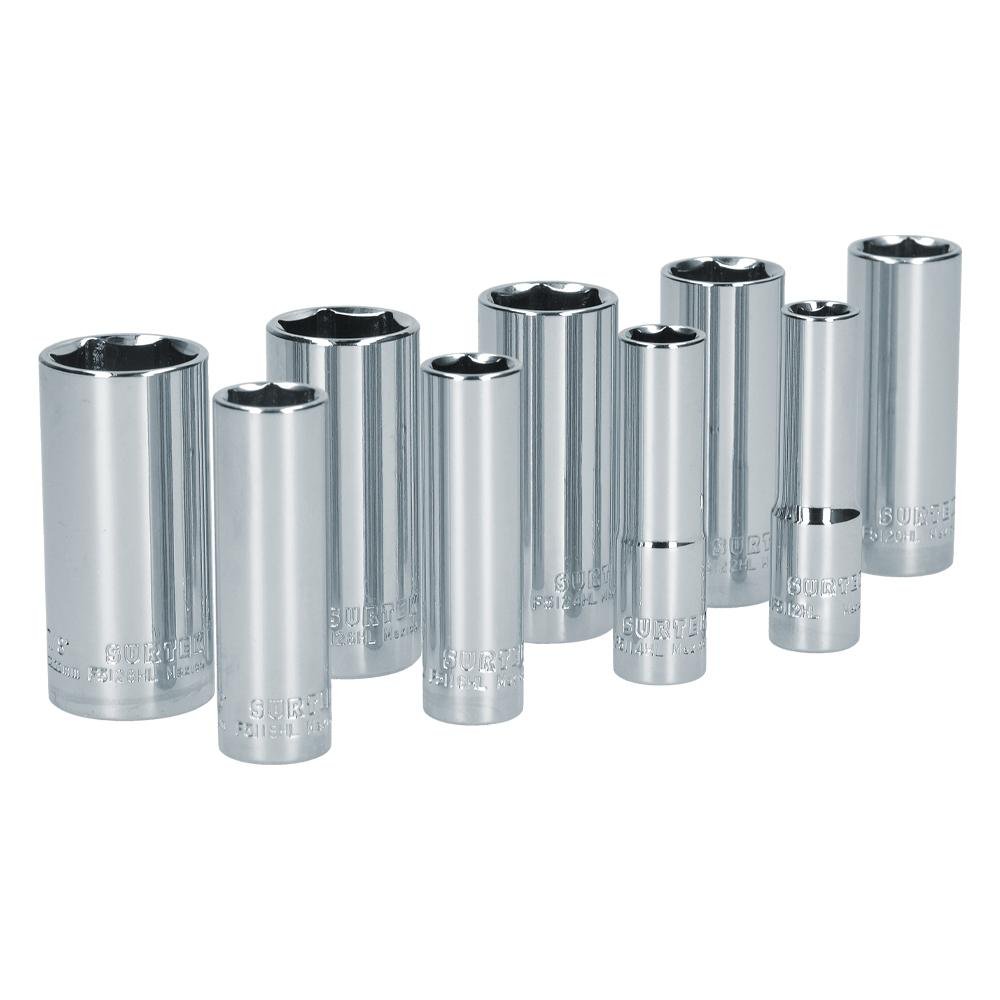 Juego De 9 Dados Largos En Pulgadas 3/8" Surtek. - FERRETERÍA WITZI