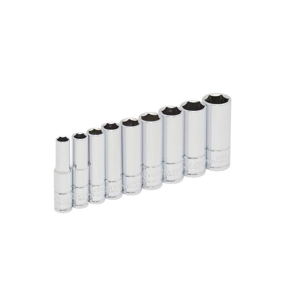 Juego De 9 Dados Largos Métricos Cuadro 1/4" En Riel Urrea. - FERRETERÍA WITZI
