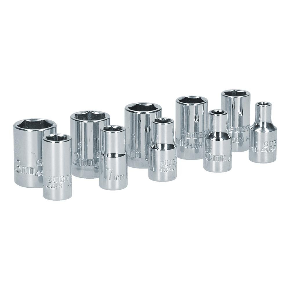 Juego De 9 Dados Largos Milimétricos 1/4" Surtek. - FERRETERÍA WITZI