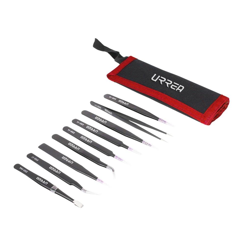 Juego De 9 Pinzas De Precisión ESD, Urrea - FERRETERÍA WITZI