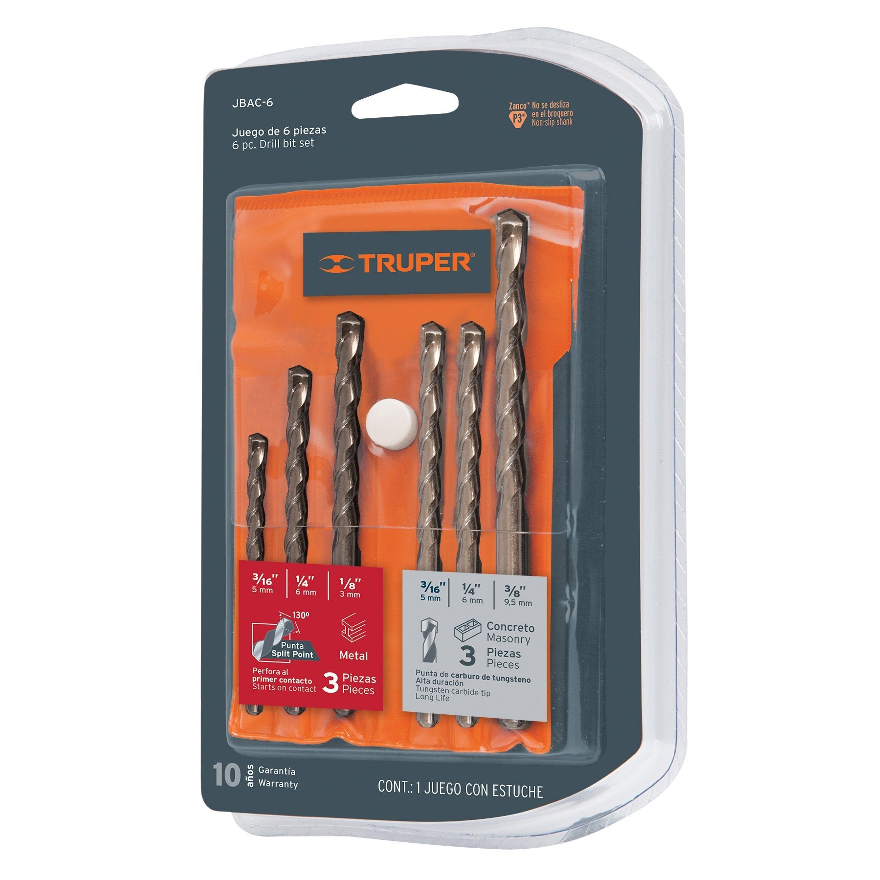 Juego De Brocas Para Metal Y Concreto, 6 Piezas, Truper - FERRETERÍA WITZI