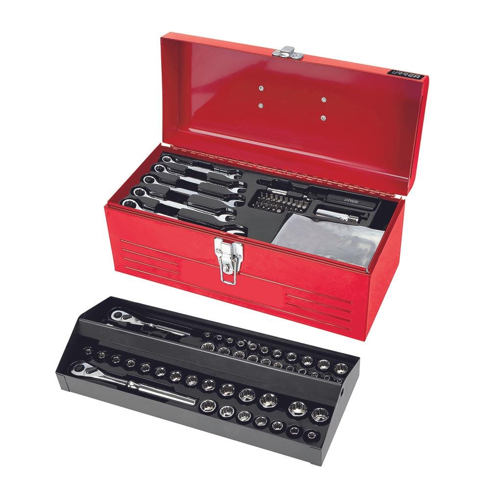 Juego De Dados Y Accesorios En Caja Metálica 130 pza, Urrea - FERRETERÍA WITZI