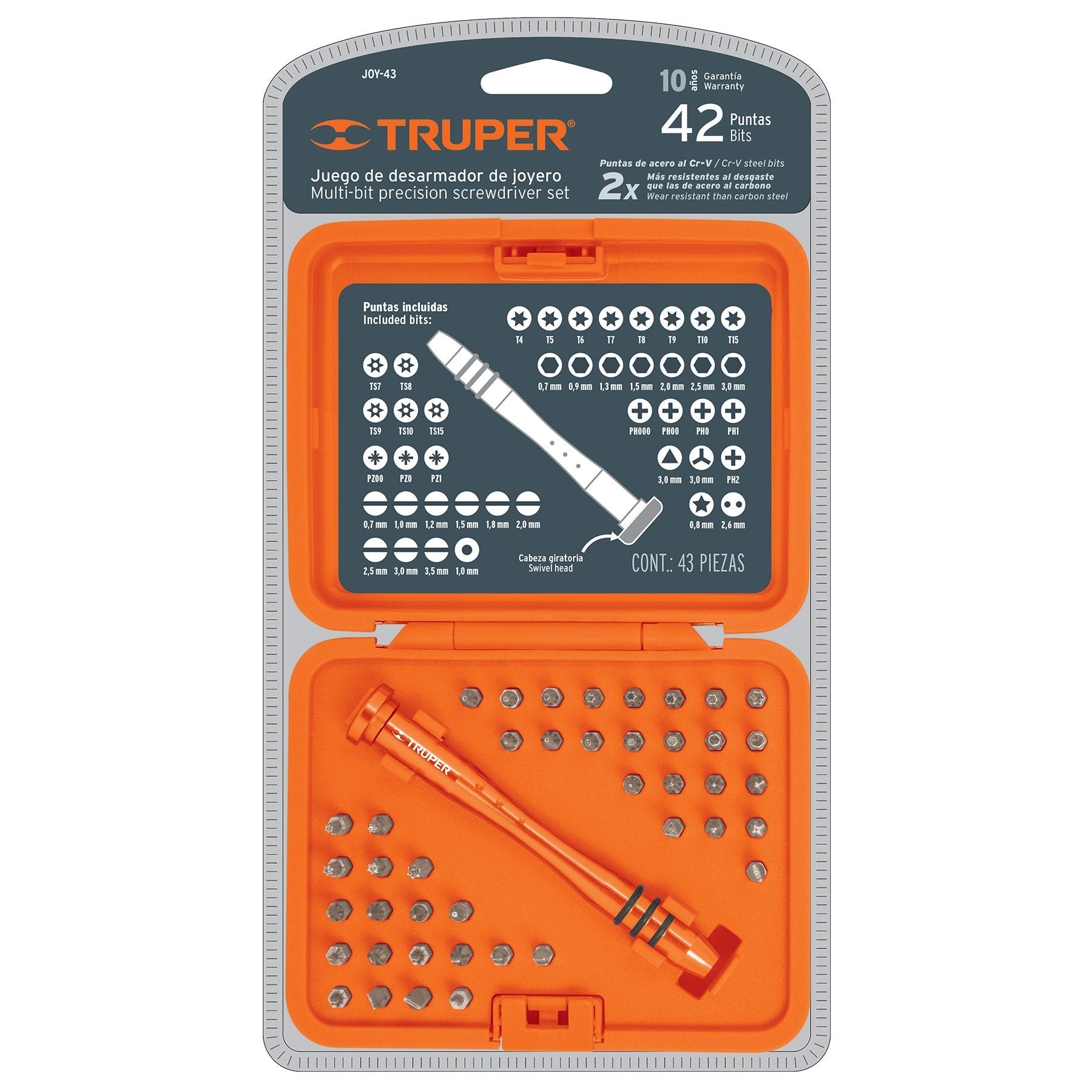 Juego De Desarmadores Joyero, Punta Intercambiable, 42pzas, Truper - FERRETERÍA WITZI