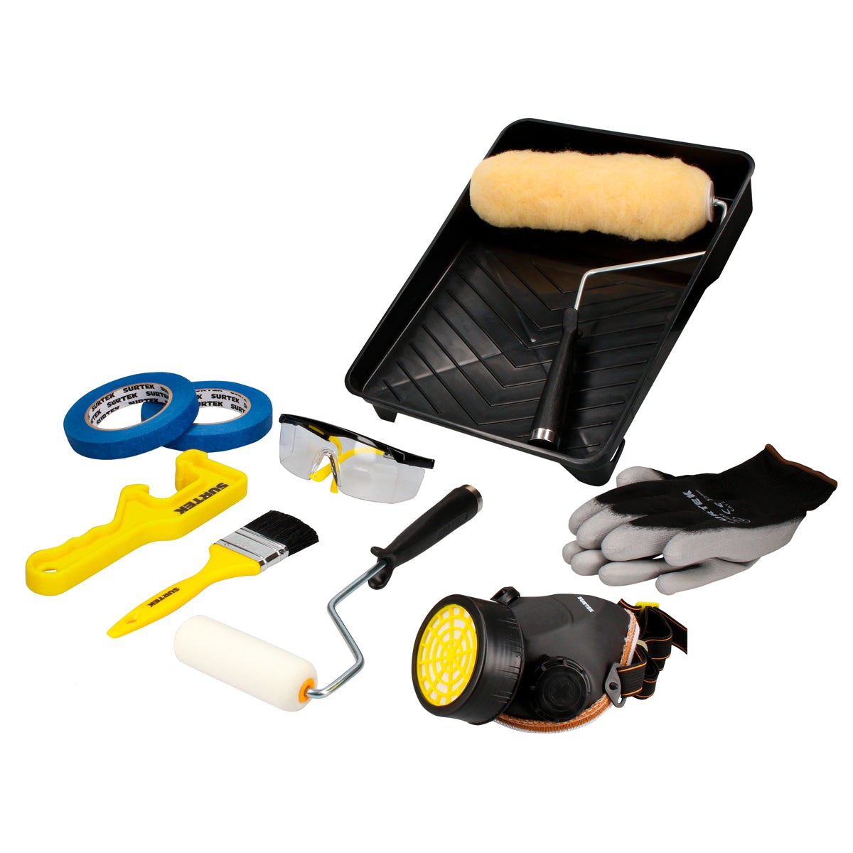 Juego de herramientas y accesorios para pintar Surtek - FERRETERÍA WITZI