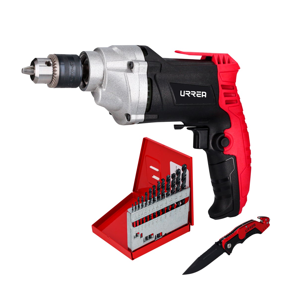 Juego de taladro con accesorios Urrea - FERRETERÍA WITZI