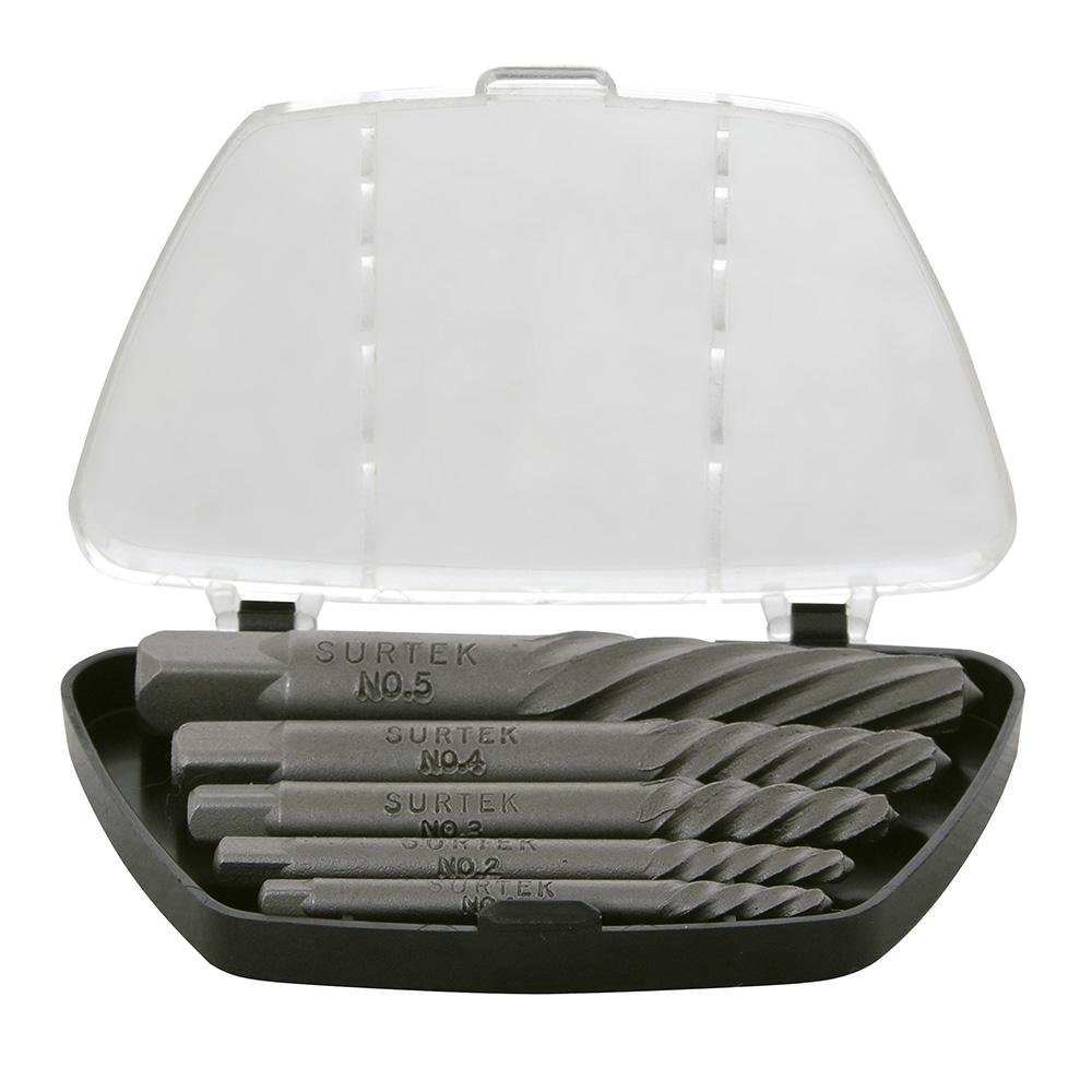 Juego Extractor "Cola De Cochino" Para Tornillos 5pzs Surtek. - FERRETERÍA WITZI