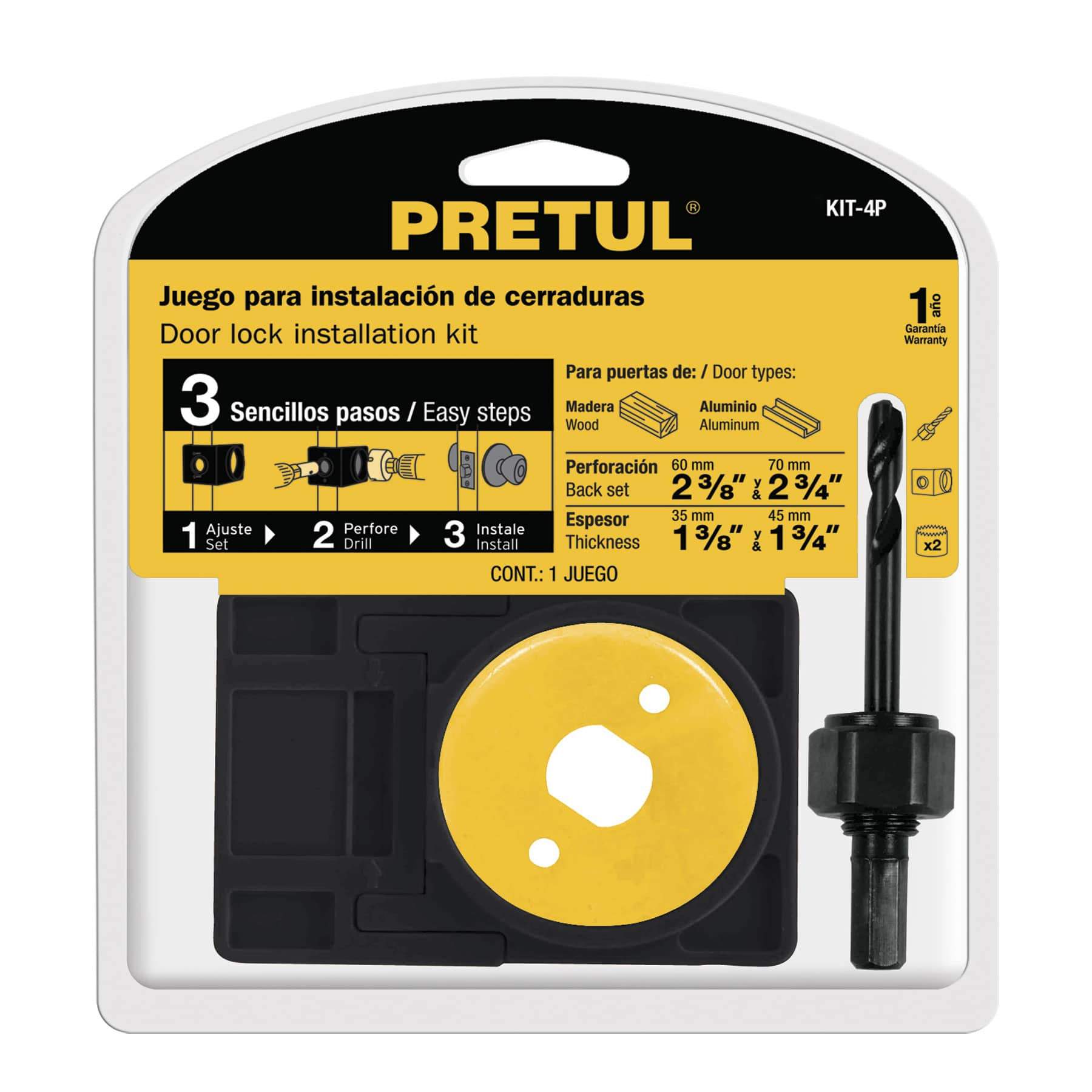 Juego Para Instalar Cerraduras, 4 Pzas, Pretul - FERRETERÍA WITZI
