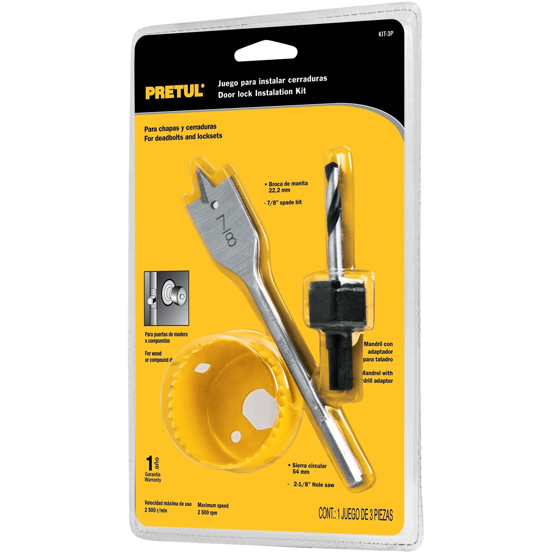 Kit 3 Brocasierras Para Madera Para Cerraduras, Pretul - FERRETERÍA WITZI