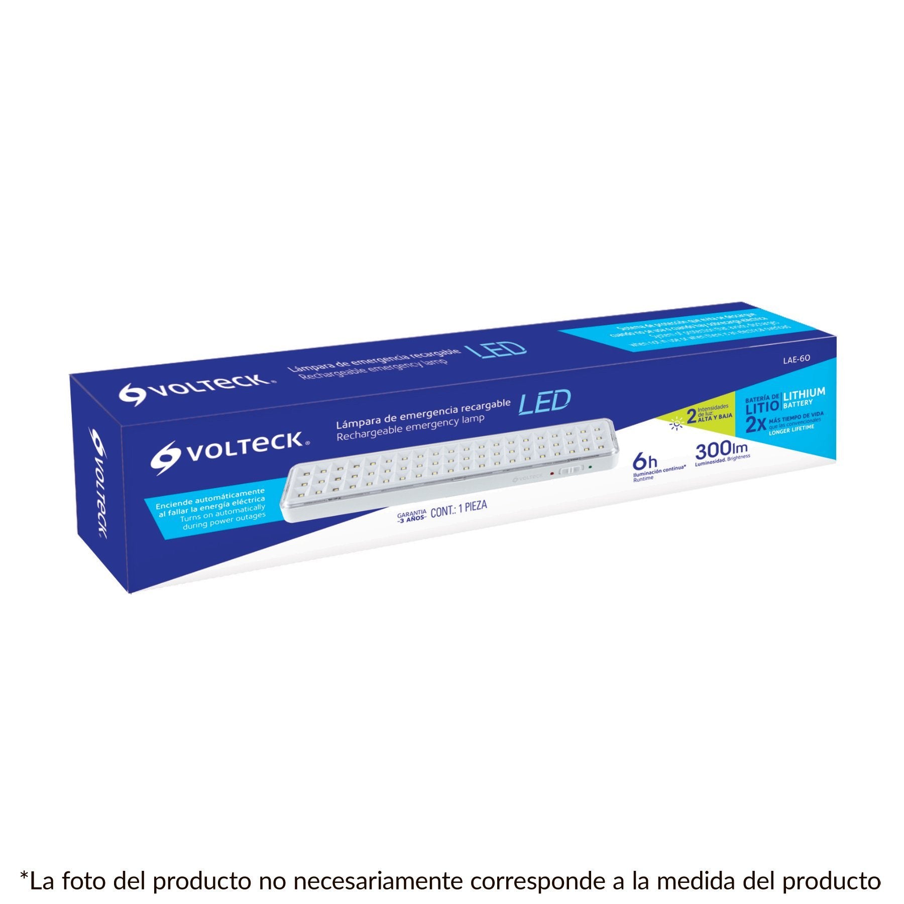 Lámpara De Emergencia Recargable 500 LM, 100 Led Volteck - FERRETERÍA WITZI