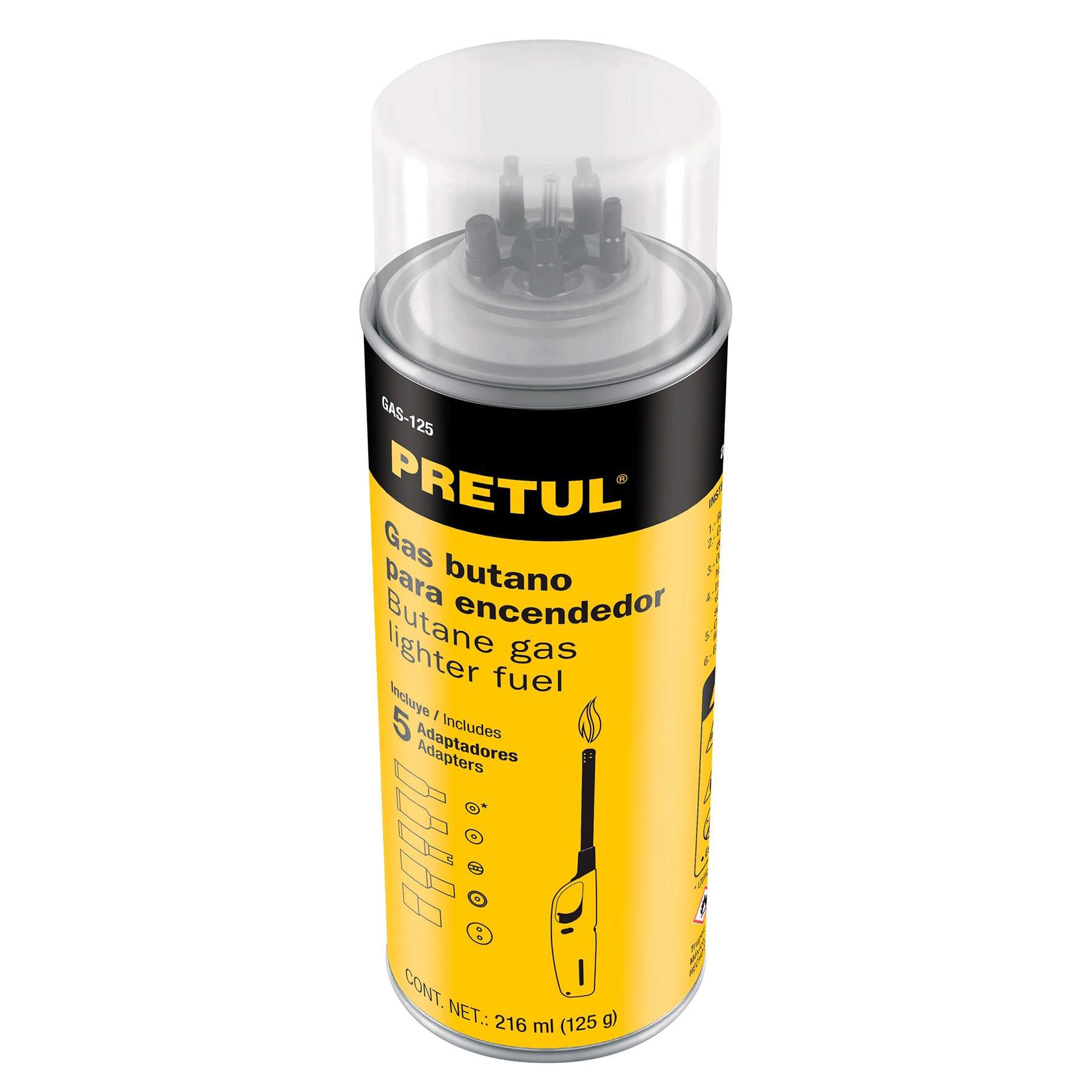 Lata De Gas Butano Para Encendedor, 125 ML, Pretul. - FERRETERÍA WITZI