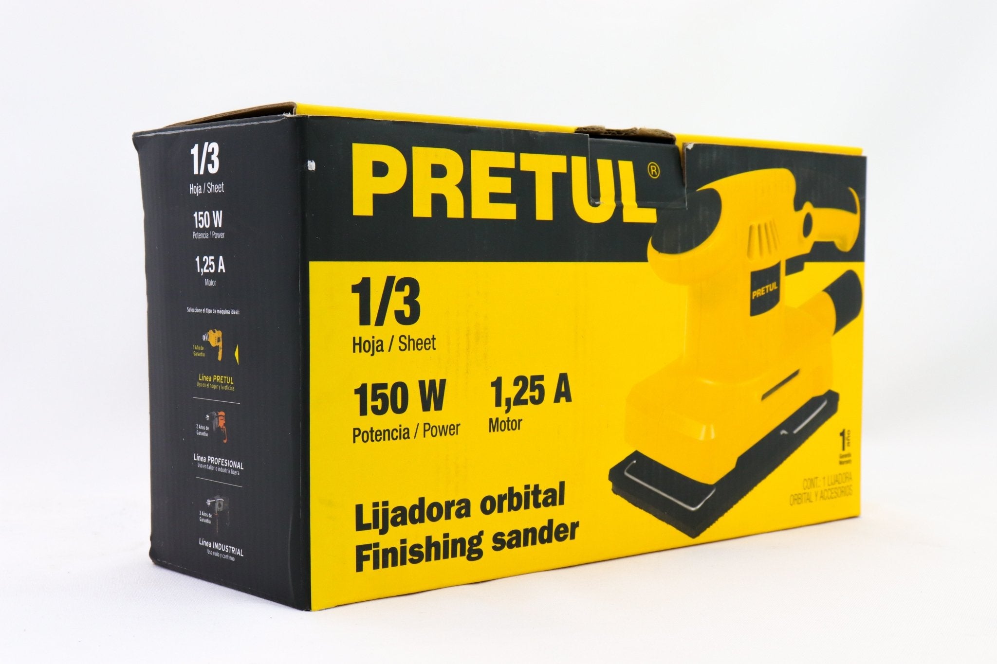 Lijadora De Madera Orbital, 1/3 Hoja Pretul - FERRETERÍA WITZI