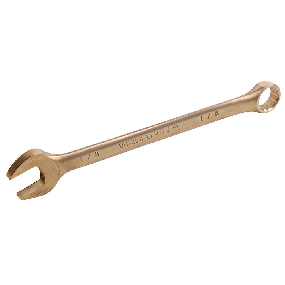 Llave combinada de bronce-aluminio antichispa en pulgadas, 12 puntas, 1/4" Urrea. - FERRETERÍA WITZI