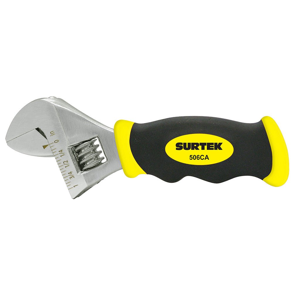 Llave corta ajustable 6" con grip Surtek. - FERRETERÍA WITZI