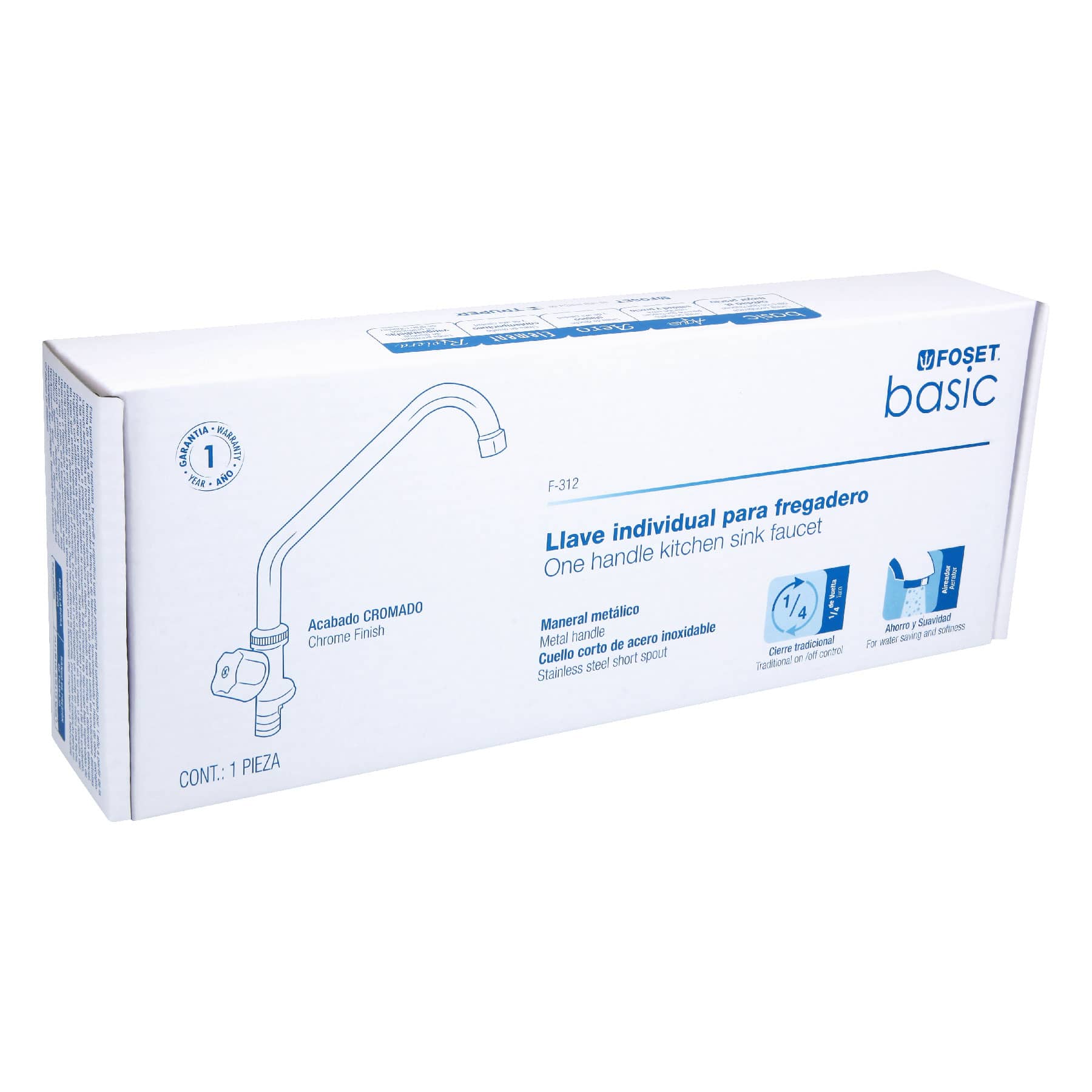 Llave Individual Para Fregadero , Básico Foset - FERRETERÍA WITZI