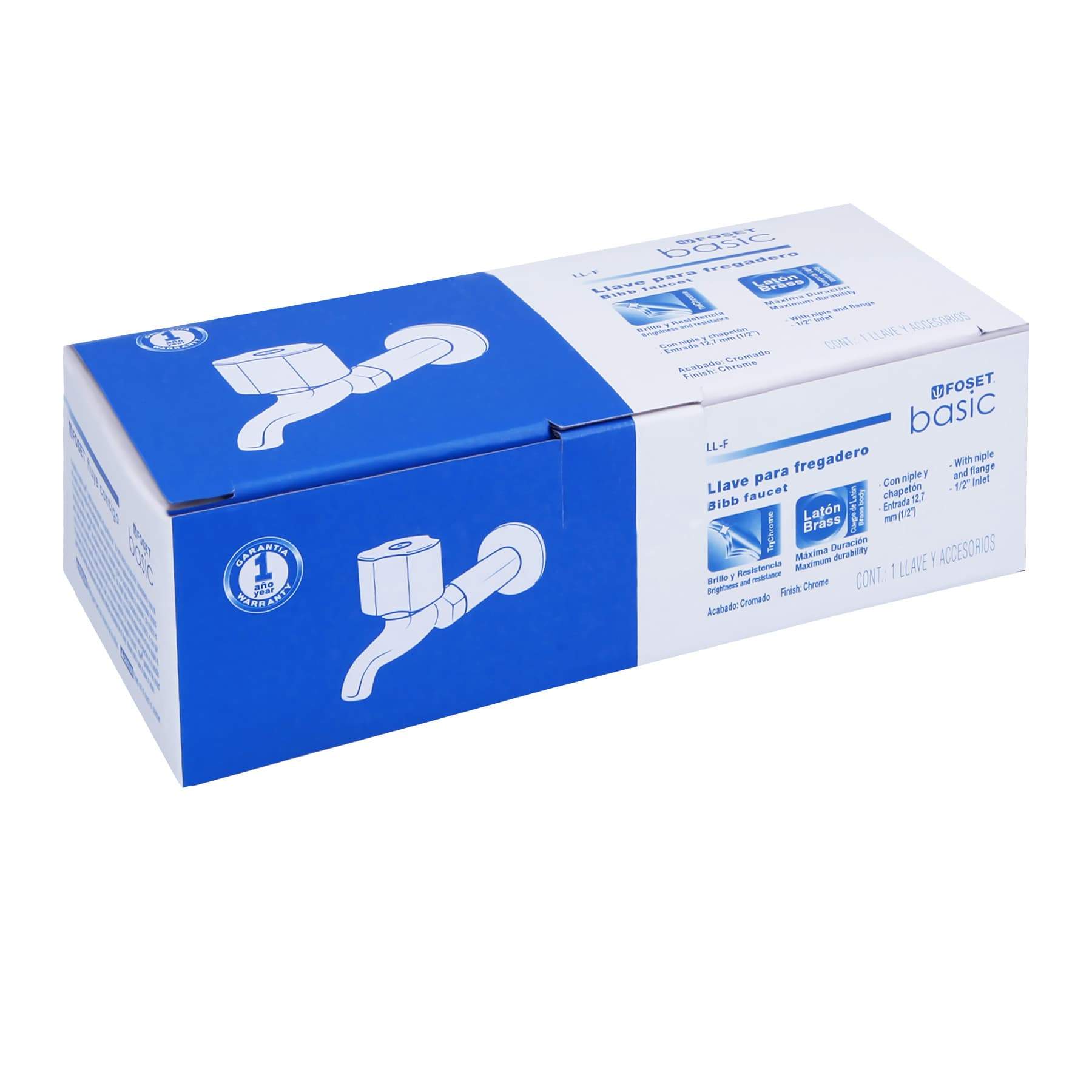 Llave Para Fregadero Con Niple y Chapetón, Básico Foset - FERRETERÍA WITZI