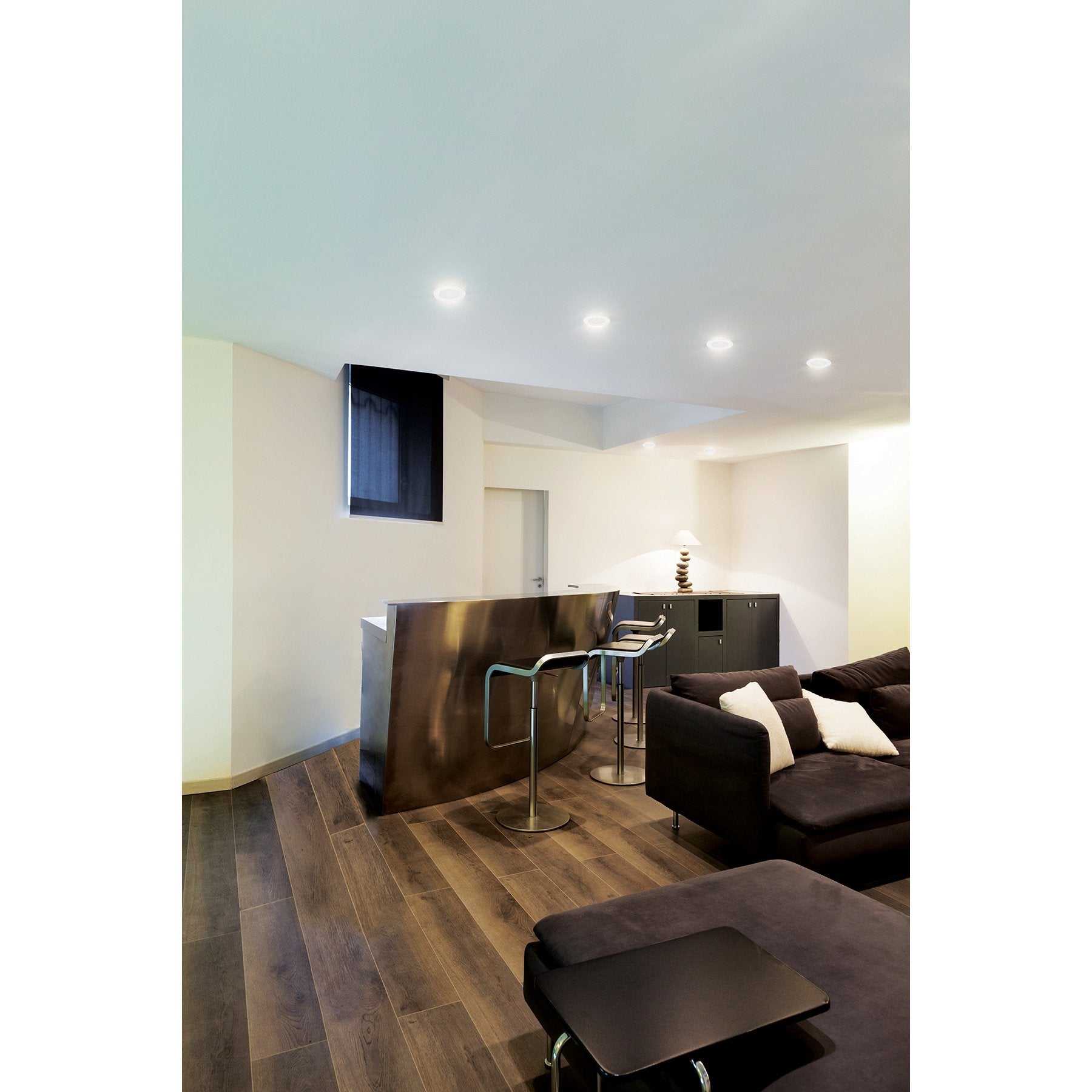 Luminario led slim de empotrar redondo, 6500K, 12W, Voltek - FERRETERÍA WITZI