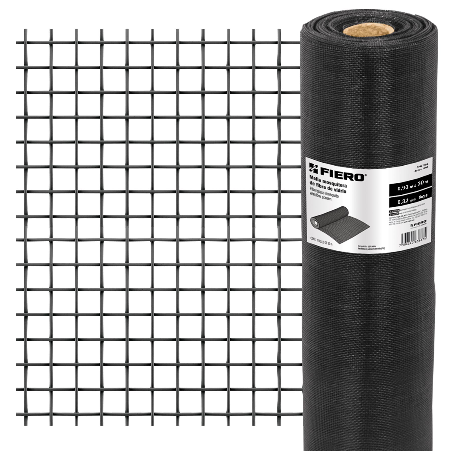 Malla Mosquitera De Fibra De Vidrio Negras, Fiero - FERRETERÍA WITZI
