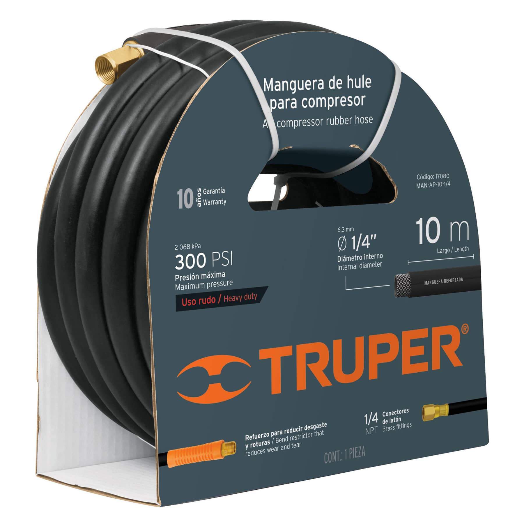 Manguera De Hule Para Compresor, 10 m, 3/8", Truper - FERRETERÍA WITZI
