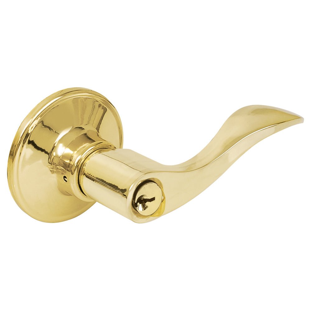 Manija tubular curv func recámara acabado latón brillan Lock. - FERRETERÍA WITZI