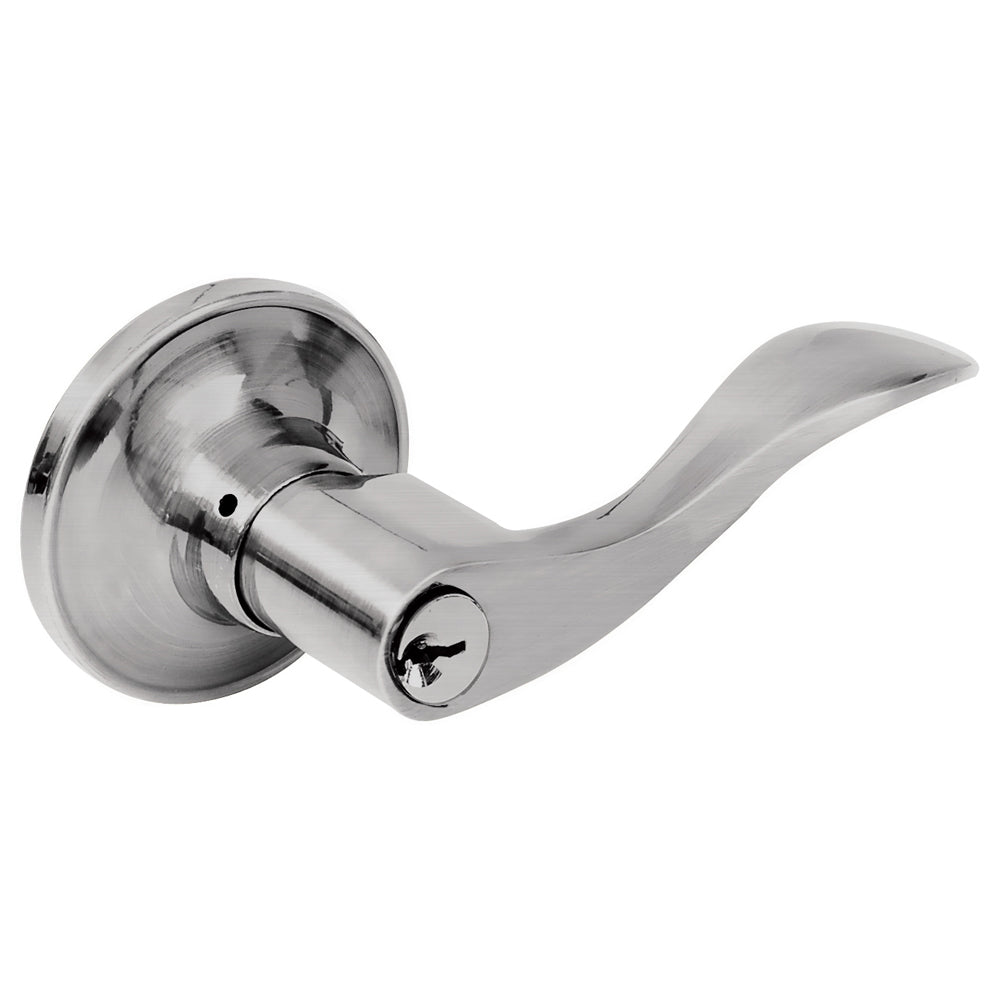 Manija tubular curv func recámara acabado níquel satina Lock. - FERRETERÍA WITZI