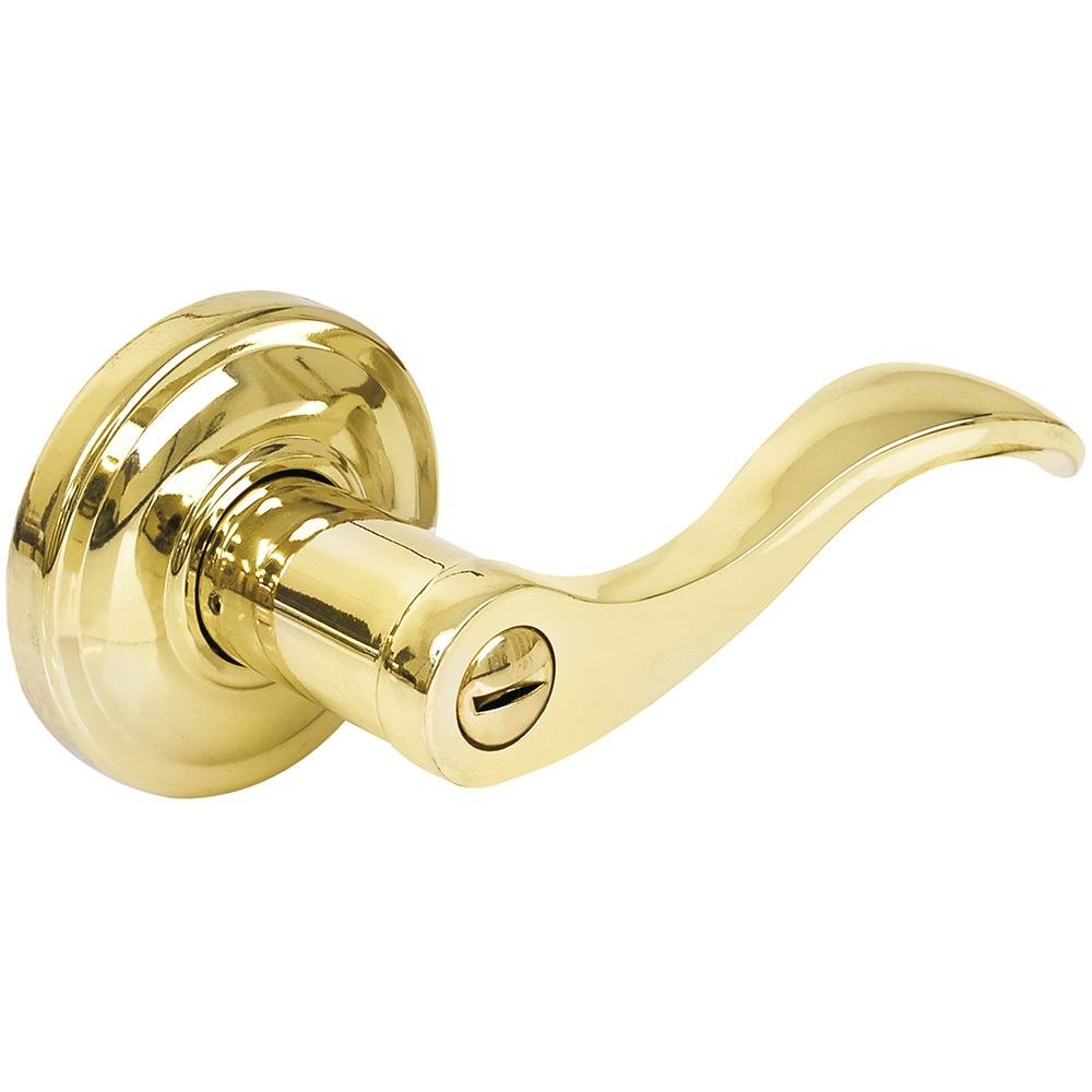 Manija Tubular Kobla Baño Latón Brillante Lock. - FERRETERÍA WITZI