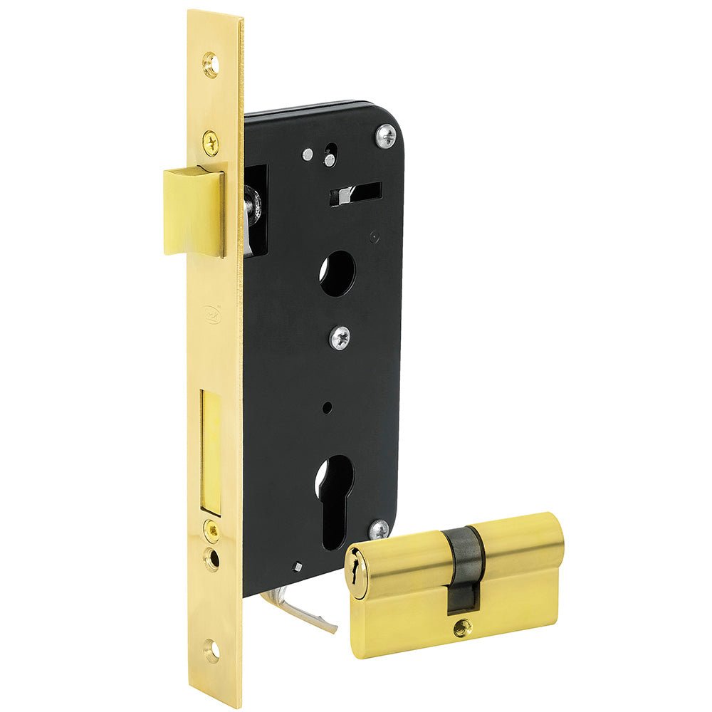 Mecanismo de embutir llave estándar latón brillante Lock. - FERRETERÍA WITZI