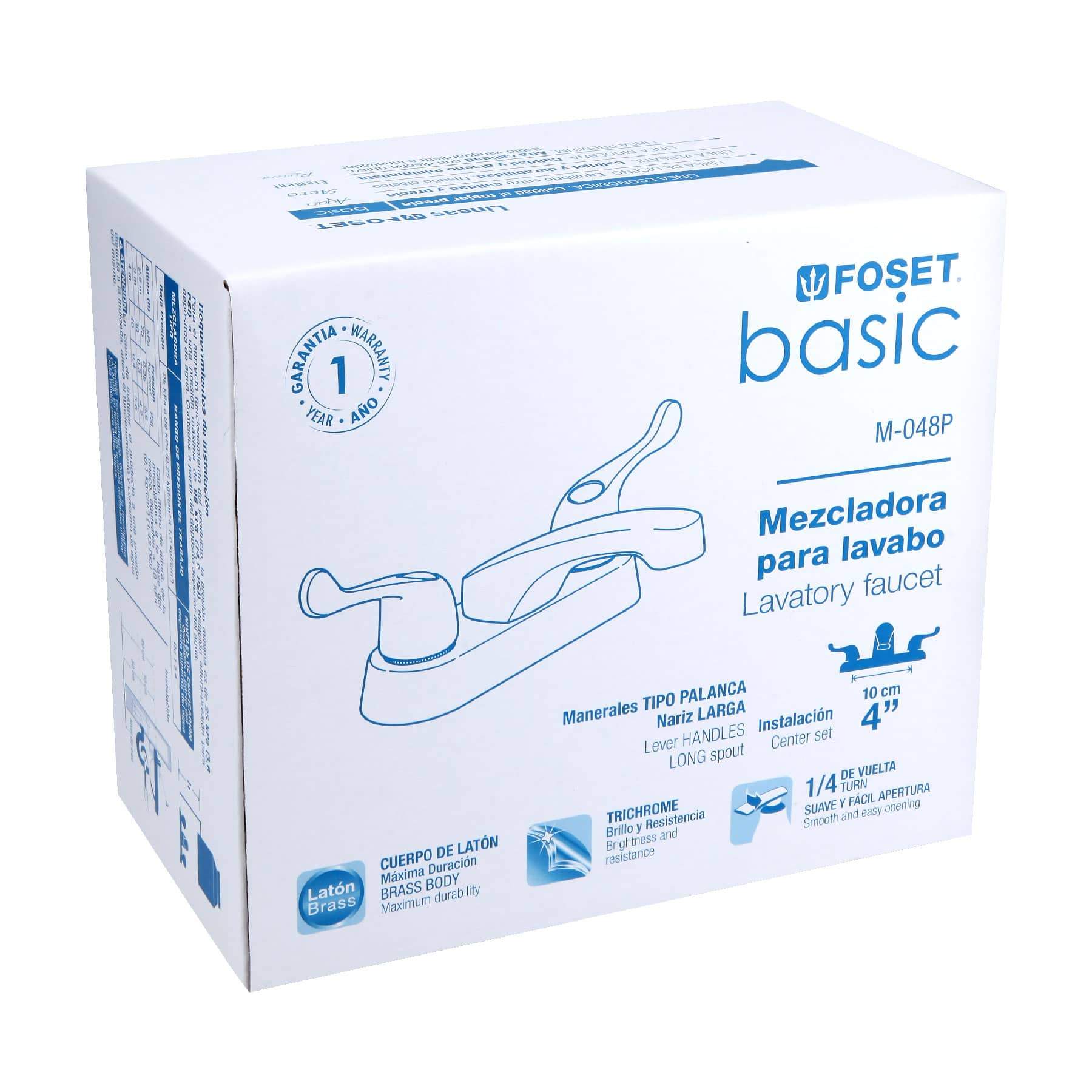 Mezcladora Para Lavabo, Manerales Palanca, Básico Foset - FERRETERÍA WITZI