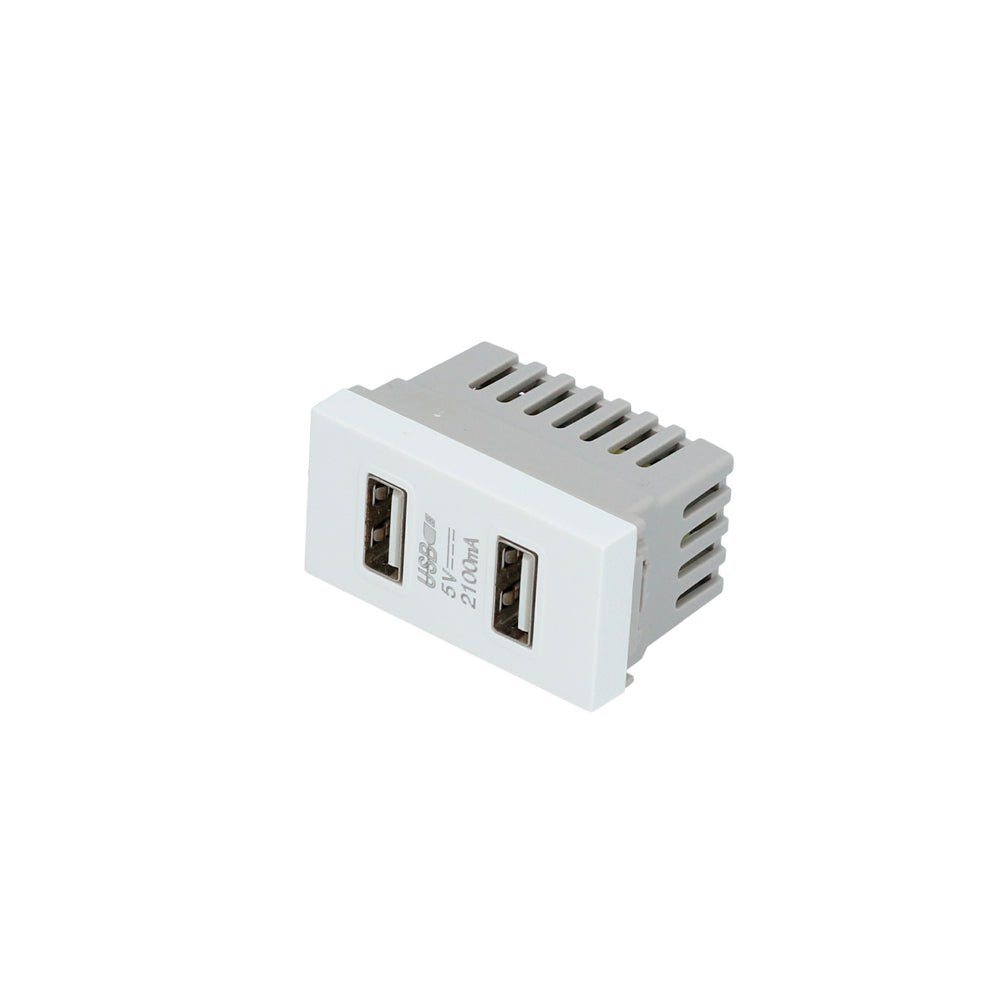 Módulo USB doble blanco 1/3 Surtek. - FERRETERÍA WITZI