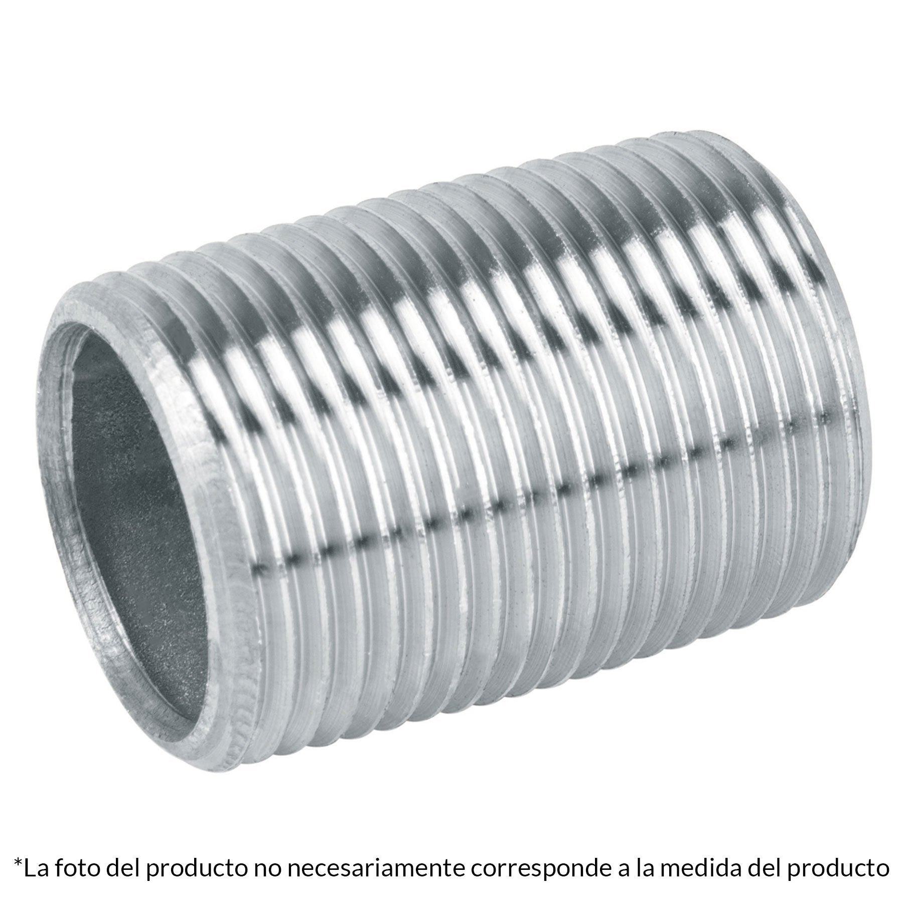 Niple De Acero Galvanizado, Rosca Corrida - FERRETERÍA WITZI